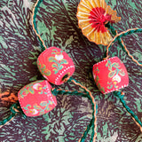 Winterberry Hand-Painted Wood Bead Holiday Garland - One of a Kind