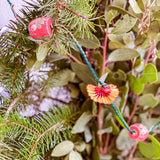 Winterberry Hand-Painted Wood Bead Holiday Garland - One of a Kind