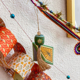 Carnivaliday Hand-Painted Wood Bead Holiday Garland - One of a Kind