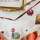 Carnivaliday Hand-Painted Wood Bead Holiday Garland - One of a Kind