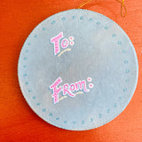 Valentine's Hand-Painted Ornament – Teal 1