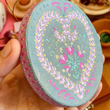 Valentine's Hand-Painted Ornament – Teal 1
