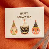 Vintage Pumpkin Heads A2 Halloween Greeting Card