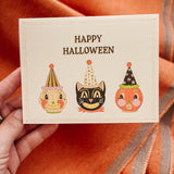 Vintage Pumpkin Heads A2 Halloween Greeting Card
