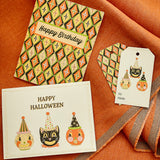 Vintage Pumpkin Heads A2 Halloween Greeting Card