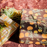 Knit Marigolds Gift Wrap Sheet - Double Sided