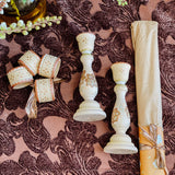 Napkin Ring Set - Hand Painted Cream Metallic