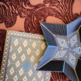 Paper Maché Star-Shaped Tray - Hand Painted Midnight Protection - 6.5in