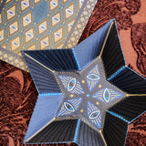 Paper Maché Star-Shaped Tray - Hand Painted Midnight Protection - 6.5in