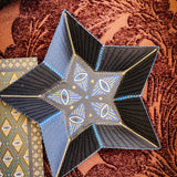 Paper Maché Star-Shaped Tray - Hand Painted Midnight Protection - 6.5in