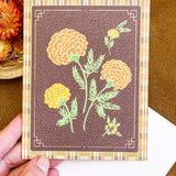 Knit Marigolds A2 Greeting Card
