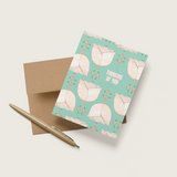 La Vie en Rose (teal) A2 Greeting Card