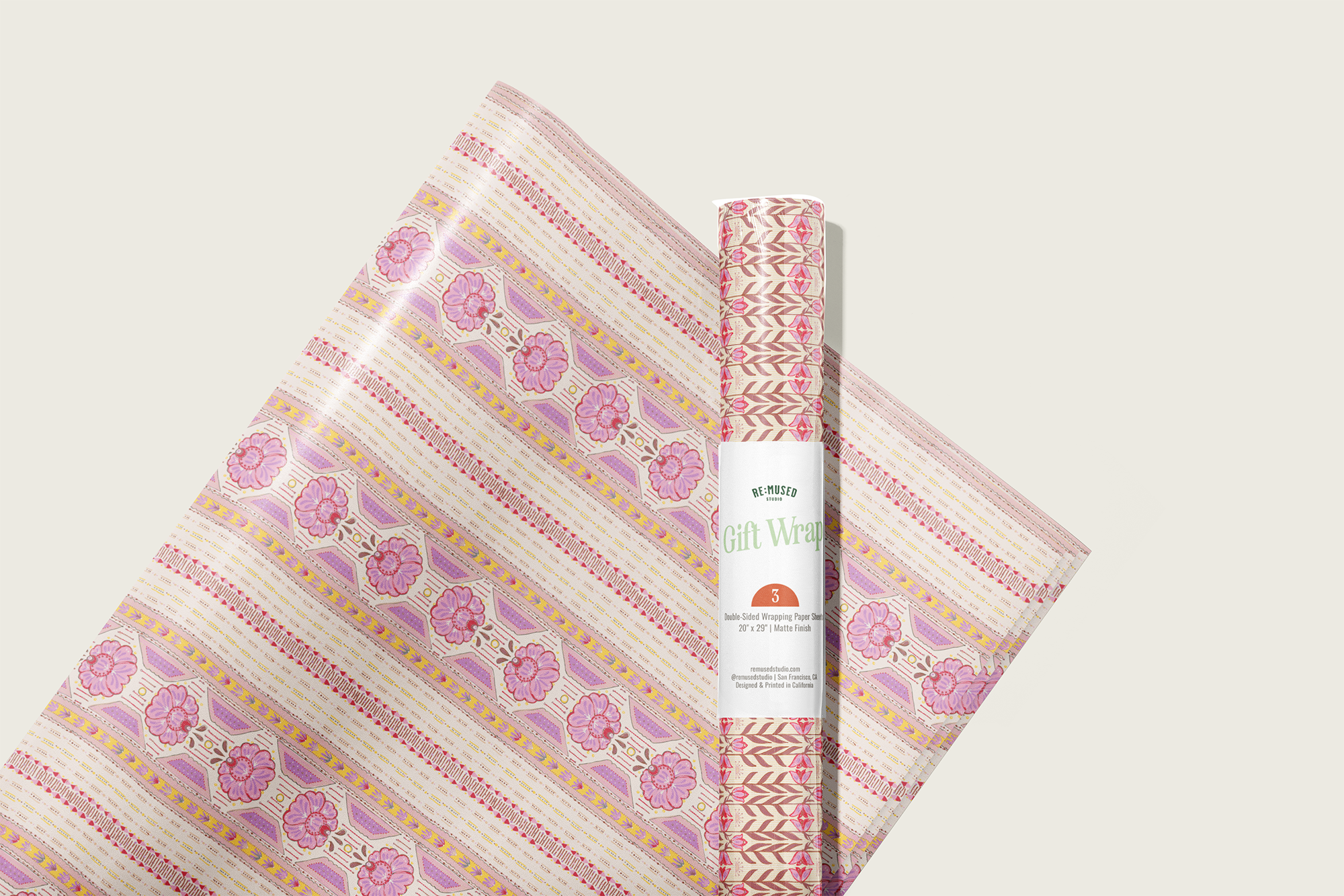 Le Folk Gift Wrap Sheet - Double Sided