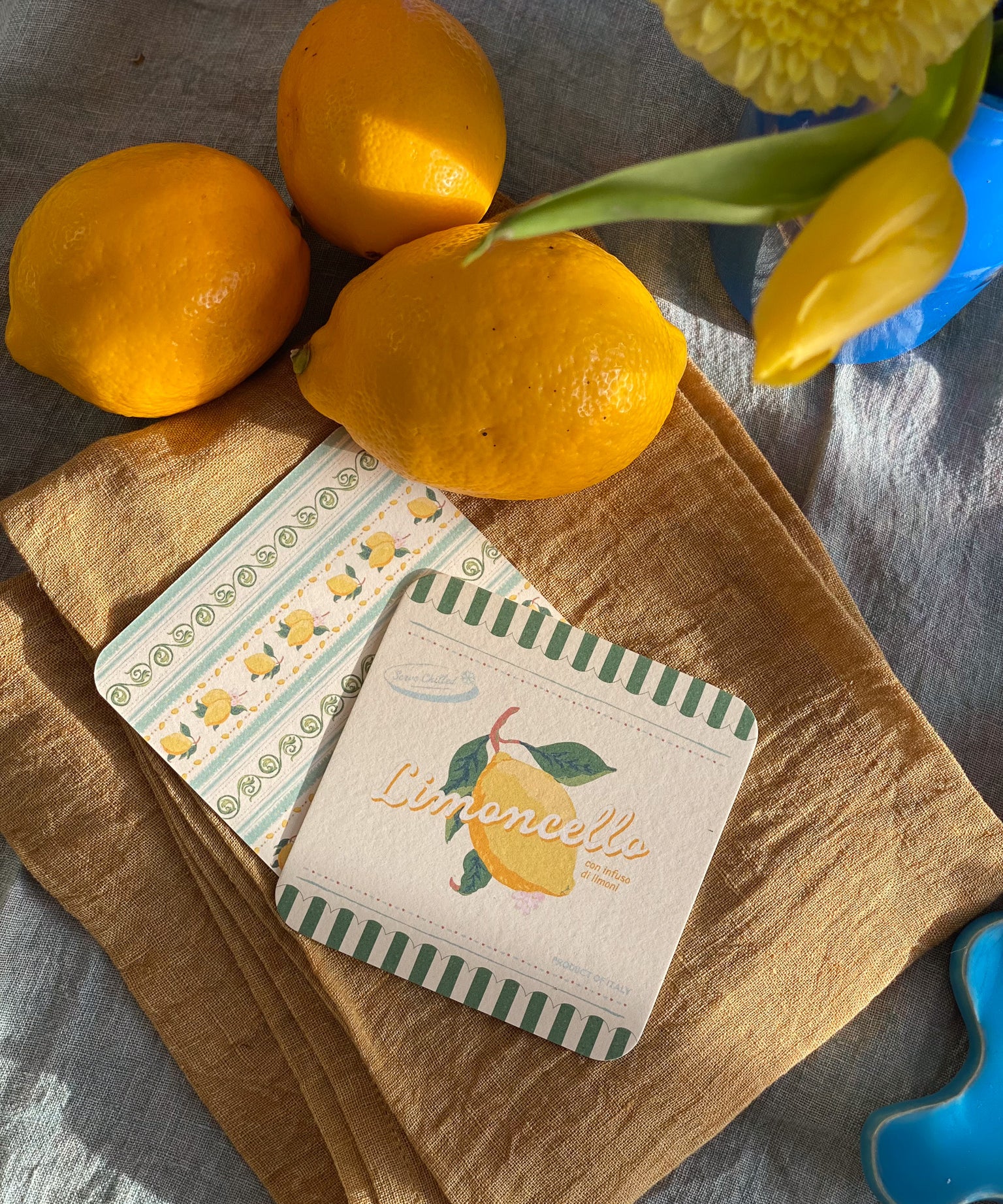 Limoncello Coaster Set-Double Sided