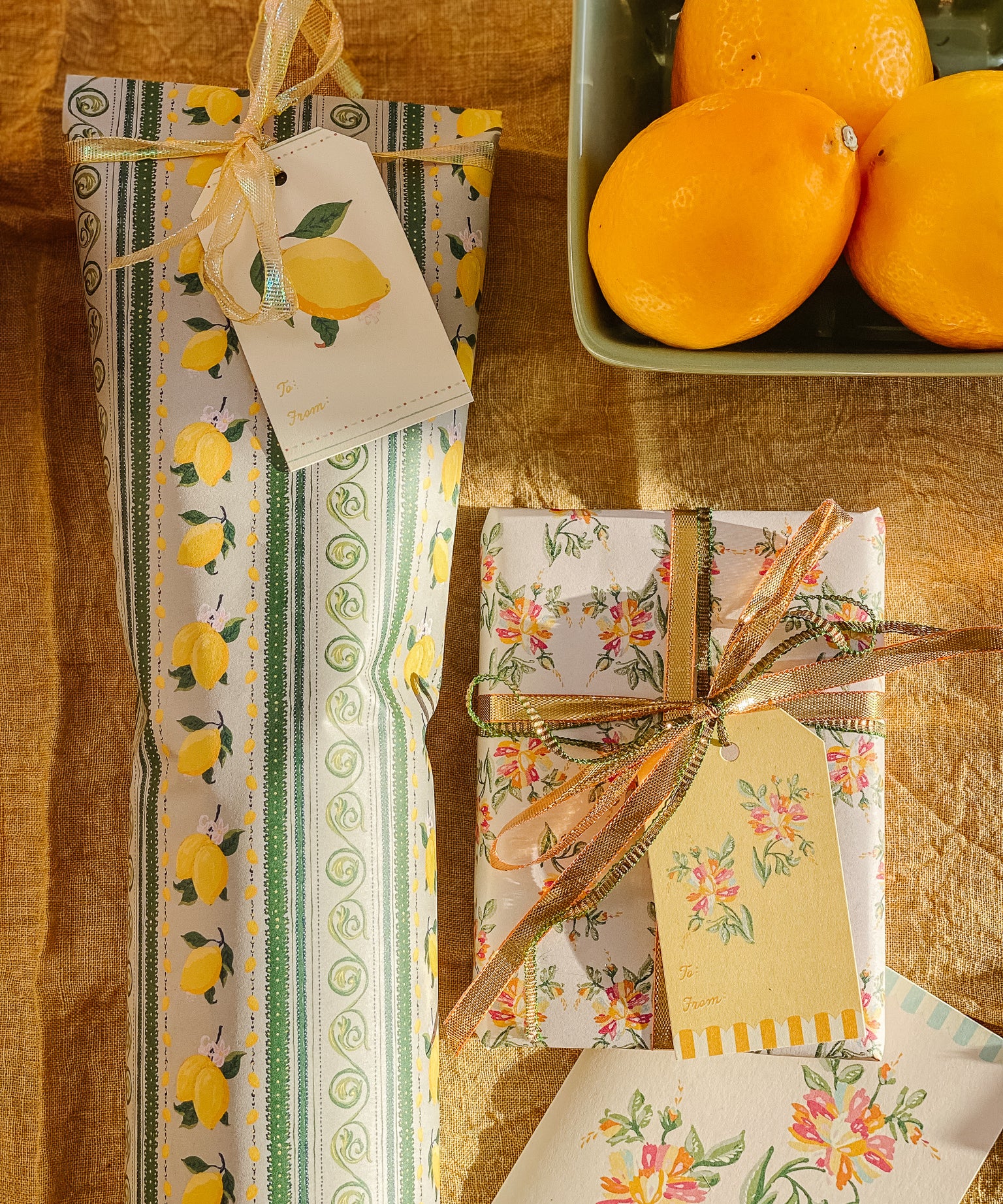 Limoncello Florals Gift Wrap Sheet - Double Sided