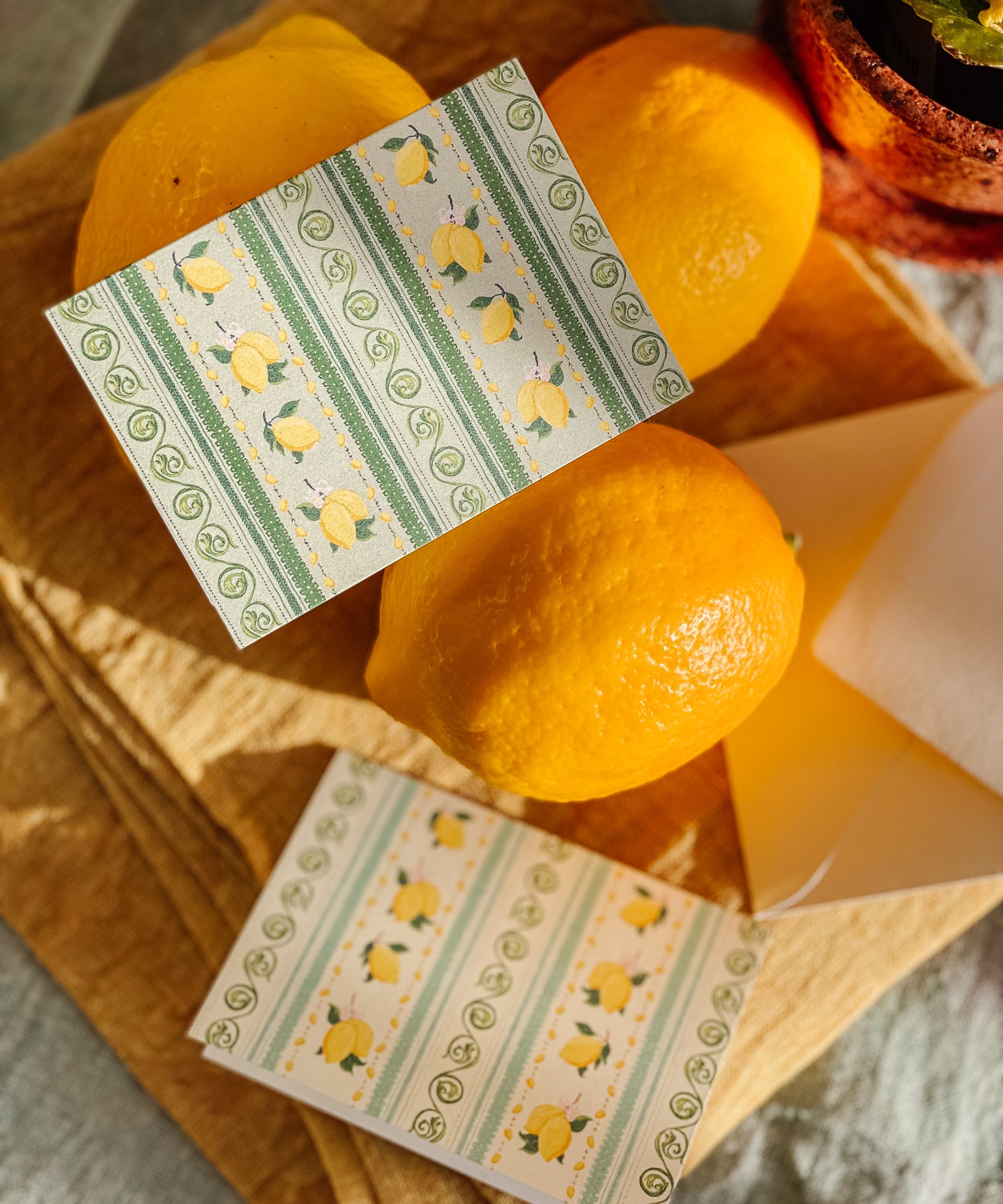 Limoncello Stripes Folded Mini Card Set of 8