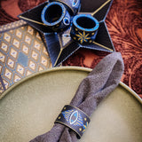 Napkin Ring Set - Hand Painted Midnight Protection