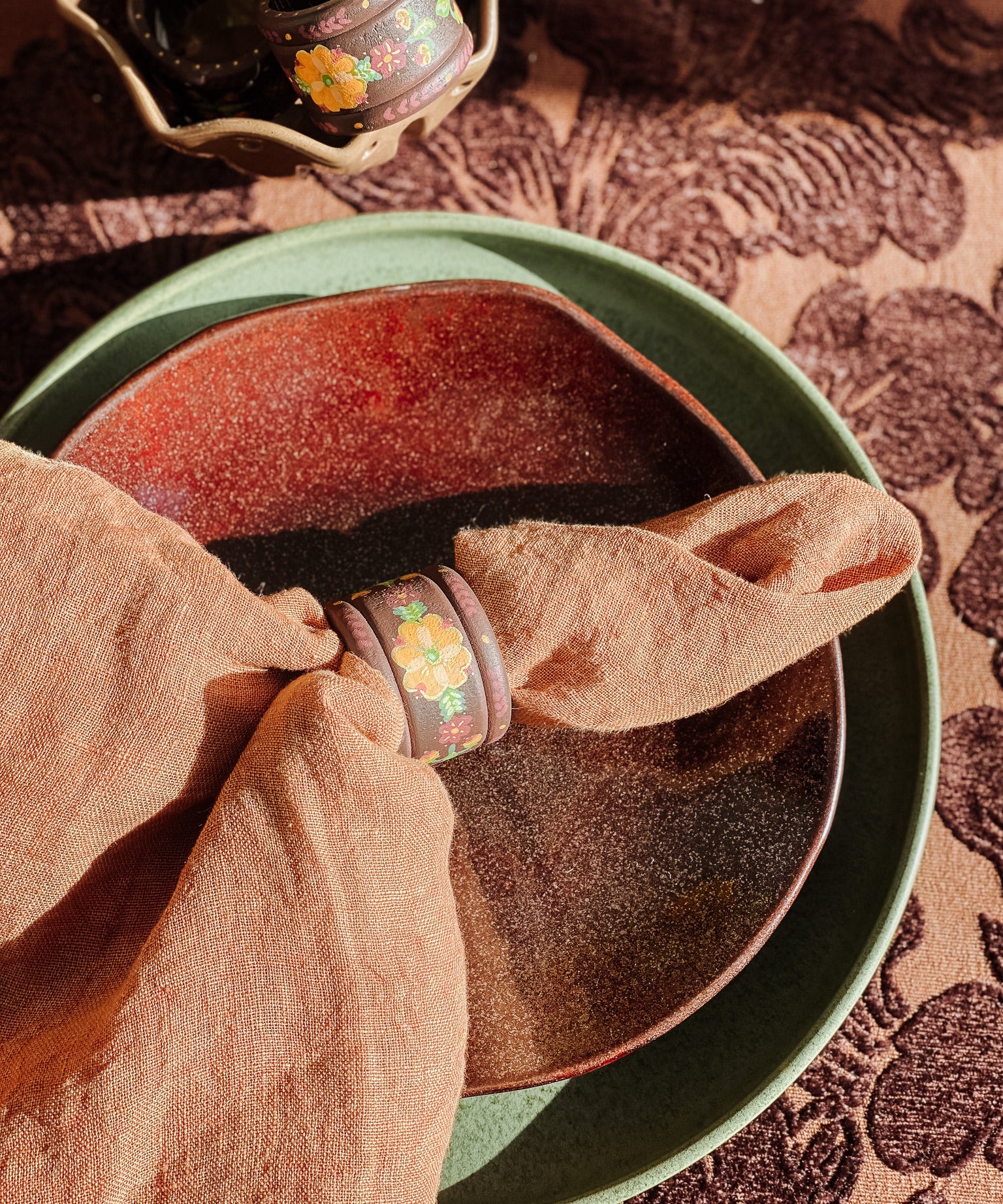 Napkin Ring Set - Hand Painted Autumn Spice