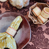 Napkin Ring Set - Hand Painted Cream Metallic