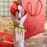 Peppermint Petals Gift Wrap Sheet-Double Sided