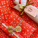 Peppermint Petals Gift Wrap Sheet-Double Sided