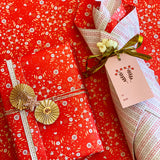 Peppermint Petals Gift Wrap Sheet-Double Sided