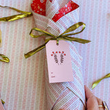 Peppermint Petals Gift Wrap Sheet-Double Sided