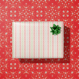 Peppermint Petals Gift Wrap Sheet-Double Sided