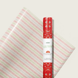 Peppermint Petals Gift Wrap Sheet-Double Sided