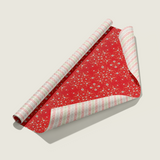 Peppermint Petals Gift Wrap Sheet-Double Sided