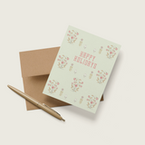 Poppy Boteh (Pink) A2 Greeting Card