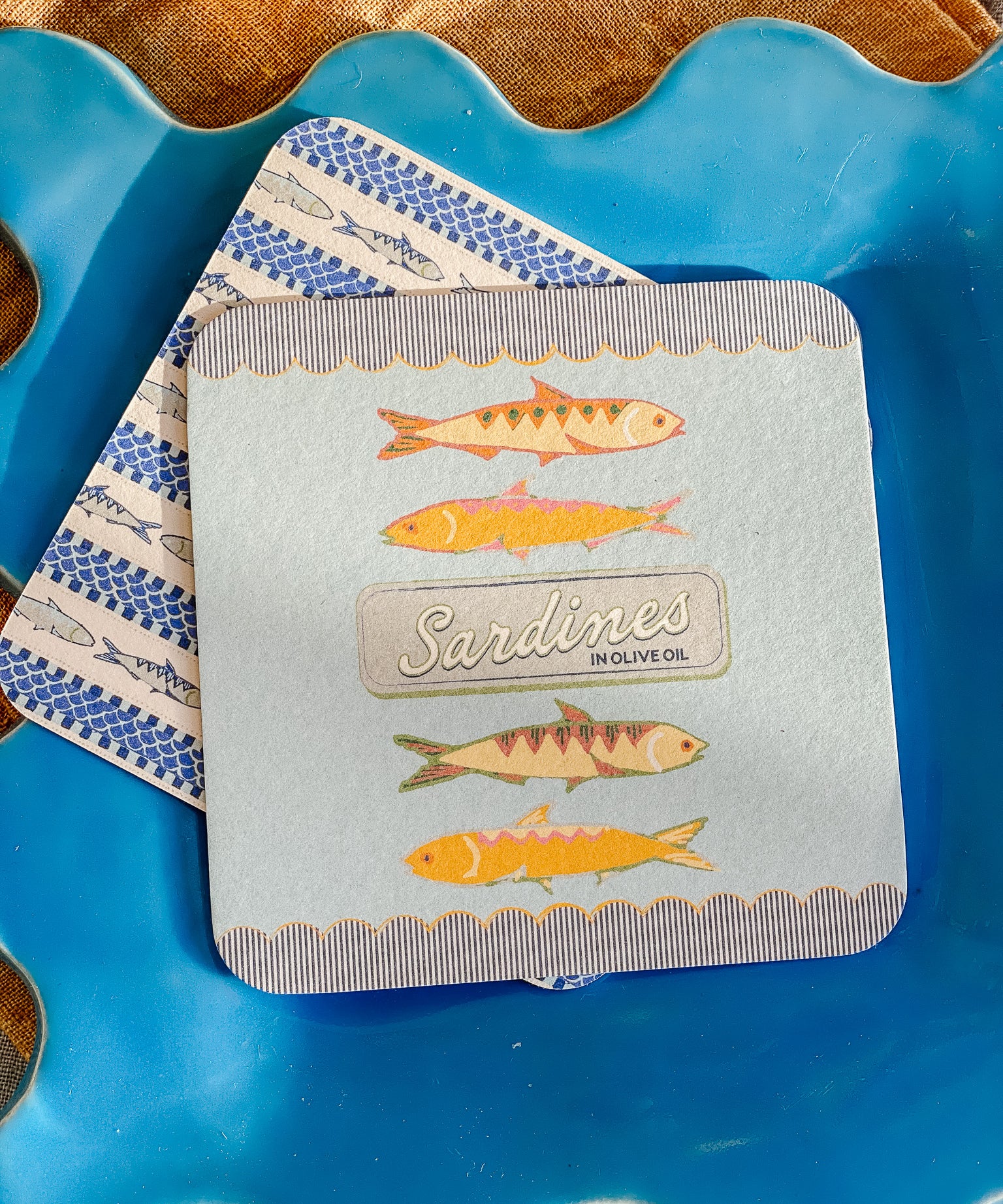 Sardines Coaster Set-Double Sided