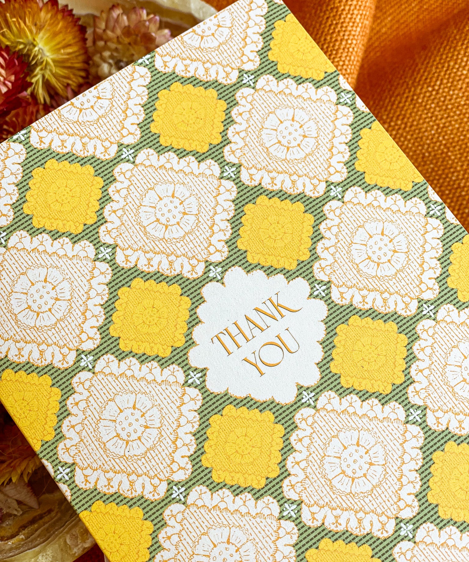 Sunflower Lace Thank You A2 Greeting Card