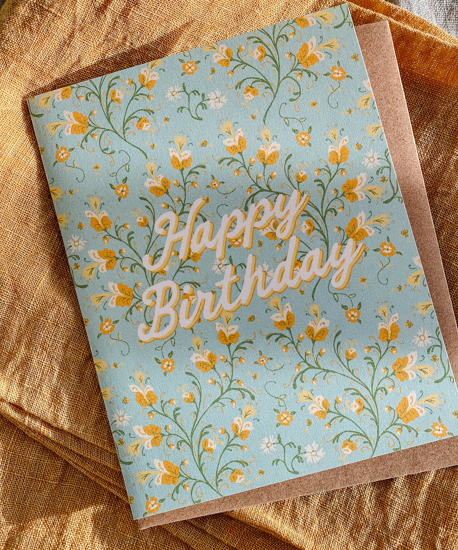 Twining Floral Birthday A2 Greeting Card