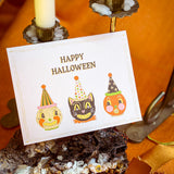 Vintage Pumpkin Heads A2 Halloween Greeting Card
