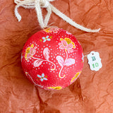 Ball Ornament Red Rosie Sprig Floral (1/1)