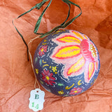 Ball Ornament Blue Jumbo Floral (1/2)