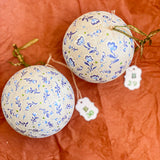 Ball Ornament Silver Blue & White Ditsy Floral A (1/1)