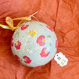 Ball Ornament Blue Red Floral Sprig (1/1)