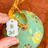 Ball Ornament Blue Green Chinoiserie (1/2)