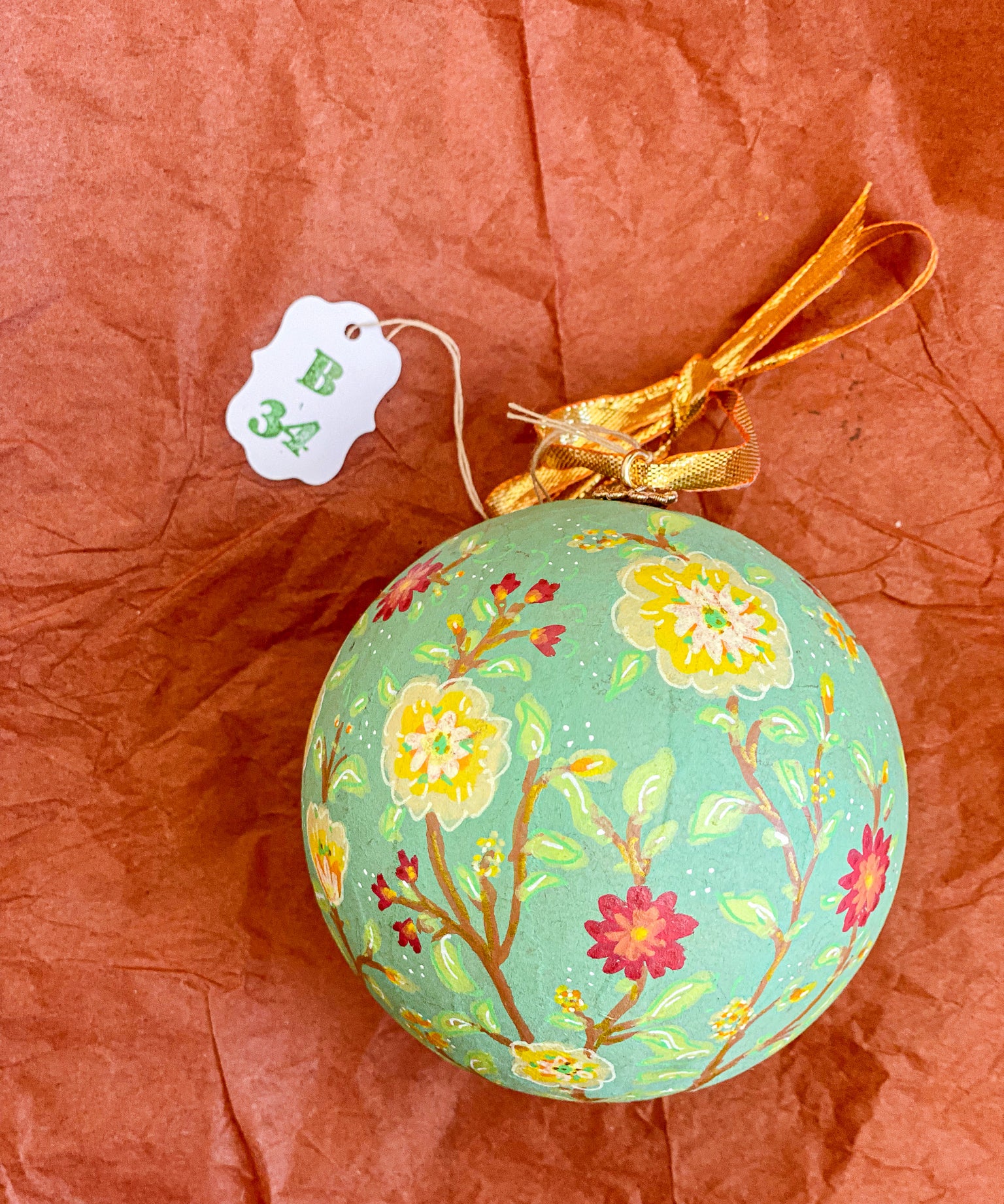 Ball Ornament Blue Green Chinoiserie (1/2)