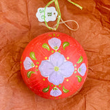 Ball Ornament Red Purple Folk Floral (1/2)