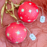 Ball Ornament Red Stars (1/2)