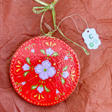 Circle Ornament Red Purple Folk Floral (1/1)