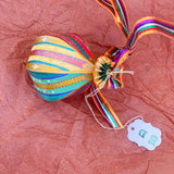 Droplet Ornament Green/Red/Yellow Multi Stripes (1/2)