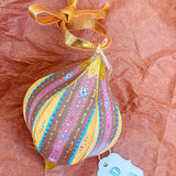 Droplet Ornament Yellow Purple Stripes (1/2)