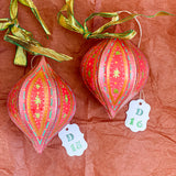 Droplet Ornament Red Stars (1/2)