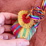 Droplet Ornament Green/Red/Yellow Multi Stripes (1/2)