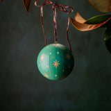 Ball Ornament Green Stars (1/2)