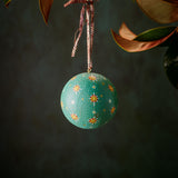 Ball Ornament Green Stars (1/2)